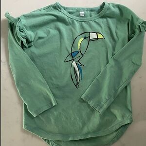Tea Collection Green and Yellow Long Sleeve Toucan Tee
